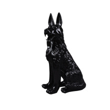 Chinese antique decorative black fiberglass life size wolf garden statues for sale